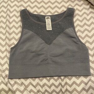 JoyLab Heather Gray Mesh Activewear Top